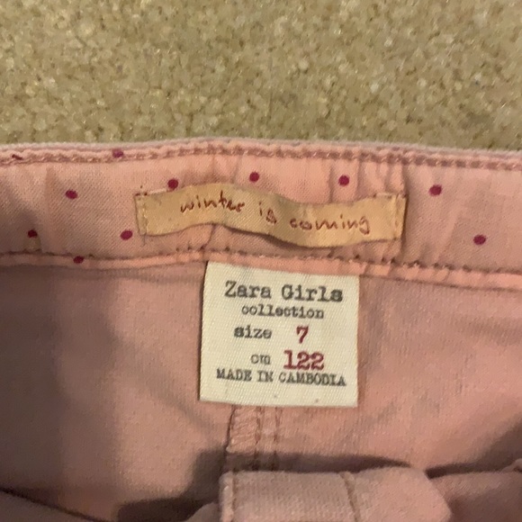 Zara girls pink velvet skirt - Picture 2 of 3